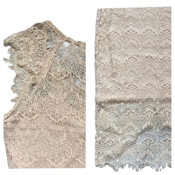 Free People - Intimately Free - Sleeveless Lace Bodycon Style - Size M - Beige - Picture 4 of 15
